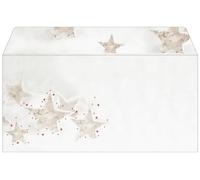 SIGEL Christmas Envelopes 22 x 11 cm | DU250, Christmas stars design, white/red, 25 pieces