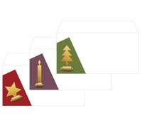 SIGEL Christmas Envelopes 22 x 11 cm | DU257, “Cut-out Style” design, gummed, 25 pieces