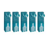 SIGEL GT054 Gift bag bottle, petrol Blue, 10 x 35 cm
