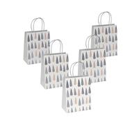 SIGEL GT122 Medium Premium Paper Gift Bags, Set of 5, 18 x 23 cm, White, Blue, Gold, Paper Gift Bags Christmas