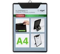 SIGEL Clip menu holder 23 x 33 cm | KB100, for up to 20 A4 sheets, black, for efficient organisation of documents and forms