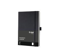 SIGEL CO120 Premium Notebook plain, A5, hardcover, Black - Conceptum
