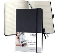 SIGEL CO122 Premium Notebook lined, A5, hardcover, Black - Conceptum black lined