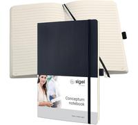 SIGEL CO311 Premium Notebook lined, A4, softcover, Black - Conceptum lined appro