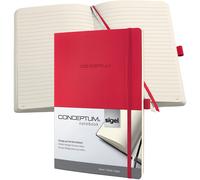 SIGEL CO315 Premium Notebook lined, A4, softcover, Red - Conceptum lined approx.