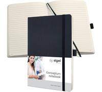 SIGEL CO321 Premium Notebook lined, A5, softcover, Black - Conceptum black lined