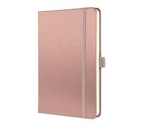 Sigel Conceptum Notebook A5 148x213x20mm Hardcover Softwave Surface 194 80gsm Ruled Pages With Pen Loop & Elastic Fastener Rose Metallic - CO401