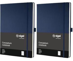 Sigel CO646 Premium Notebook squaRed, A4, hardcover, Blue - Conceptum (Pack of 2)