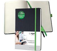 SIGEL CO665 Premium Notebook lined, anniversary edition, A5, hardcover, black, green - Conceptum
