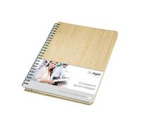 SIGEL CO672 Premium spiral notebook dotted, A5, real bamboo hardcover, Beige - Conceptum