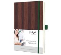 SIGEL CO674 Notebook Conceptum, Nature Edition, woodgrain, dotted (dot grid), approx. A5, brown, softcover, 194 pages, FSC-certified