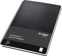 SIGEL CO820 Spiral Notepad, approx. A4, squaRed, hardcover, Black - Conceptum