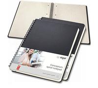 SIGEL CO822 Spiral Notepad, approx. A5, squaRed, hardcover, Black, 3 Pieces - Conceptum