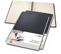 SIGEL CO821 Spiral Notepad, approx. A4, lined, hardcover, Black, 3 Pieces - Conceptum