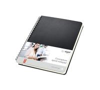 Sigel Notebook A5 Ruled Spiral Side Bound Plastic Hardback Black Perforated 160 Pages