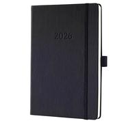 SIGEL C2619 Planning Book Weekly Planner Weekly Calendar 2026, Approx. A5, Vertical, 1 Week = 2 Pages, 1 Column per Day, Black, Hard Cover, 192 Pages, Pen Loop, Calendar Book Conceptum
