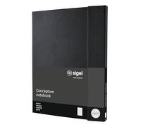 SIGEL Conceptum Premium A4+ Hardcover Notebook | CO141, squared, black, ideal as a diary, bullet journal, idea book or writing notebook