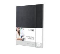 SIGEL Conceptum Premium A4 Hardcover Notebook | CO151, squared, black, ideal as a diary, bullet journal, idea book or writing notebook