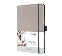 SIGEL CO693 Conceptum Notebook, design Casual, dotted (dot grid), approx. A5, Beige, hardcover, 194 pages
