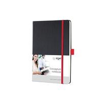 SIGEL Conceptum Premium A5 Hardcover Notebook | CO662, squared, black/red, ideal as a diary, bullet journal, idea book or writing notebook