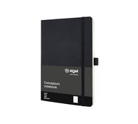 Sigel Notebook CONCEPTUM - A5 Lined Softcover, Sewn Bound, 194 Pages - Black