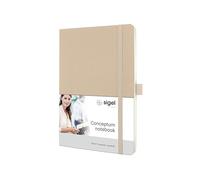 SIGEL Conceptum Premium A5 Softcover Notebook | CO332, squared, beige, ideal as a diary, bullet journal, idea book or writing notebook