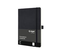 SIGEL Conceptum Premium A5 Softcover Notebook | CO339, black, plain, ideal as a diary, bullet journal, idea book or writing notebook
