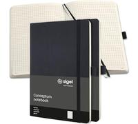 SIGEL CO320 Premium Notebook squaRed, A5, softcover, Black, 3 Pieces - Conceptum