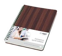 SIGEL Conceptum Premium A5 Spiral Hardcover Notebook, Wood Grain Design | CO675, dotted, brown, 160 pages, FSC certified, ideal as a diary, bullet journal, idea book or writing notebook