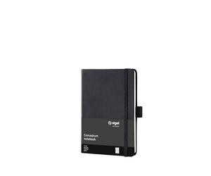 SIGEL Conceptum Premium A6 Hardcover Notebook | CO131, squared, black, ideal as a diary, bullet journal, idea book or writing notebook