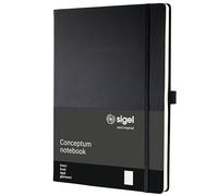 Sigel Notebook Conceptum A4 Ruled Casebound Hardback Black Perforated 194 Pages 97 Sheets