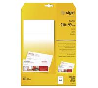 SIGEL LP713 Compliment Cards, DL, 185gsm, 60 Pieces equal to 20 sheets, White