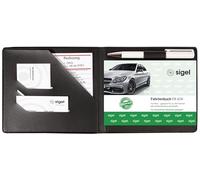 SIGEL EF610 Protective Cover for A6 Landscape Forms (e.g. Driving Book, Receipt) with Practical Pockets for Receipts and Integrated Pen Holder, Black