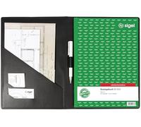 SIGEL Cover 23.50 x 1 cm | EF410, flexible, for A4 forms and notebooks, receipt pockets, integrated pen holder, black