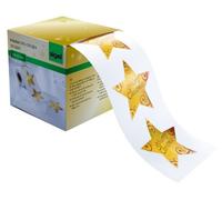 SIGEL CS112 Christmas Stickers on a roll "Christmas Stars", 200 stickers, gold