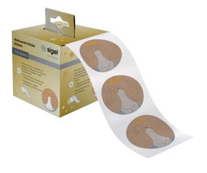 SIGEL CS121 Christmas stickers on a roll, 200 sticker, 4,7 x 4,7 cm, "Polar bear with shooting star", brown, White, Yellow