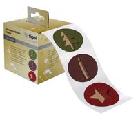 SIGEL CS122 Christmas stickers on a roll, 200 sticker, 4,7 x 4,7 cm, "Cut-out style", Green, Red, violet
