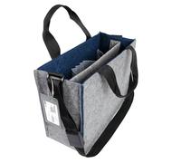 SIGEL BA424 Desk-Sharing Bag Bicolor M - Synthetic Felt - Grey/Dark Blue - 36 x 28 x 15 cm