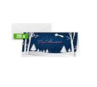 SIGEL DL Christmas Cards | DS087, Pop-up Winter Landscape design, 25 cards with envelopes, easy to print