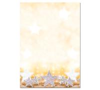 SIGEL DP029 Weihnachtsbriefpapier "Glitter Stars", DIN A4, 100 Blatt, aus nachha