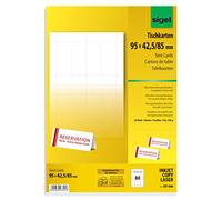 SIGEL DP046 Tent Cards, 9.5 x 4.2 cm, 20 sheets equal to 80 Pieces