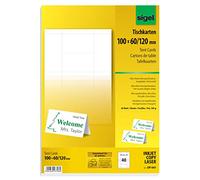 SIGEL DP047 Tent Cards, 10 x 6 cm, 20 sheets equal to 40 Pieces