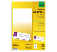SIGEL DP050 Tent Cards, 24 x 9 cm, 20 sheets equal to 20 Pieces 240 x 90/180 mm