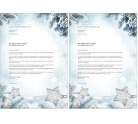 SIGEL DP312 Christmas Writing Paper, Branches and Stars, 21 x 29,7 cm, 90g/m², White and Green Blue, 25 Sheets (Pack of 2)