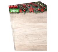 SIGEL DP442 Christmas Motif Papers "Chalet Style" - Beige, red, Green - 90 GSM - A4-100 Sheets