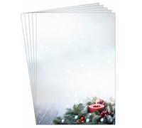 SIGEL DP640 Christmas Motif Papers - Candle - Green/red - 90 GSM - A4-100 Sheets