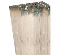 SIGEL DP664 Christmas Motif Papers - fir Branches - Green/Gold/Brown - 90 GSM - A4-25 Sheets