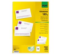 Sigel DP830 business cards, microperforated, white, 185 gsm, 150 pcs.=15 sheets