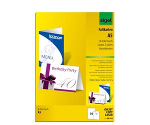 SIGEL DP910 Greeting Cards, A4 (A4) , 50 sheets equal to 50 Pieces 14,8 x 21 cm