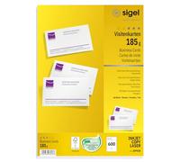 Sigel 185gsm Print Your Own Business Cards For Inkjet and Laser Printers - 600Pk